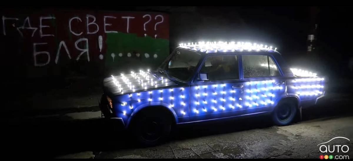 They Stick 300 LEDs On an Old Lada and Take it For a Nighttime Spin